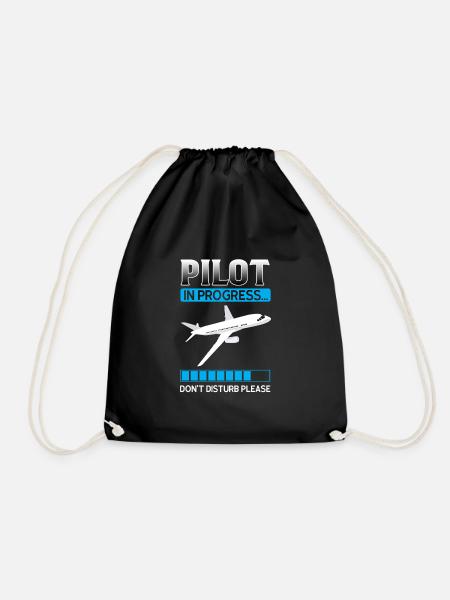 Pilot Pilot Flugzeug Geschenk - Turnbeutel - Schwarz
