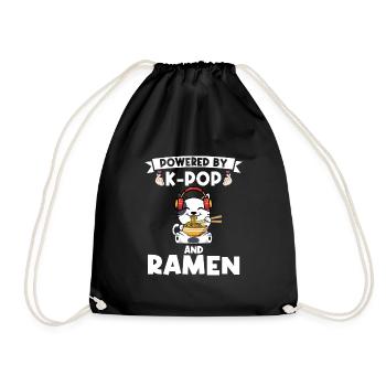 Ramen Merch Ramen kpop Katze Katze Lover Geschenk - Turnbeutel - Schwarz - Vorne