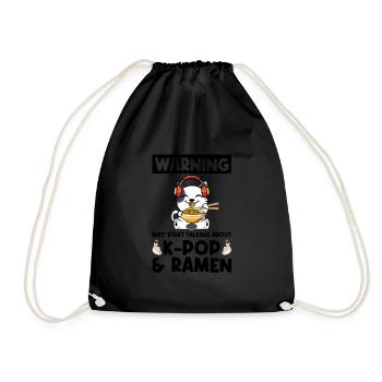Ramen Merch Ramen kpop Katze Katze Lover Geschenk - Turnbeutel - Schwarz - Vorne