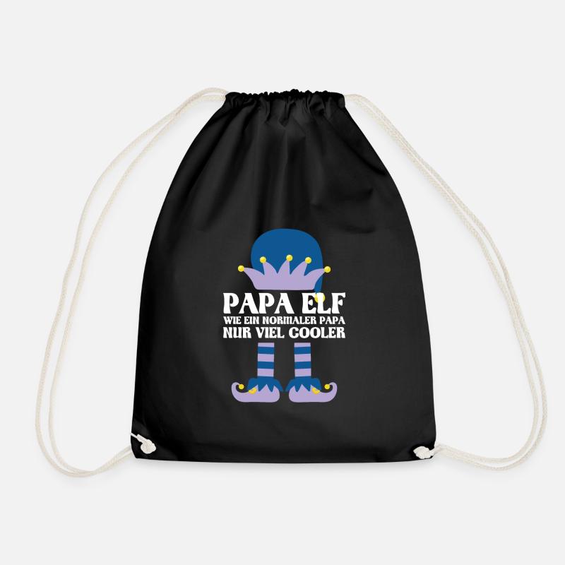 Papa Elf Papa Elf Geschenk - Turnbeutel - Schwarz