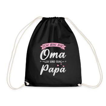 Oma Familie Enkelkind Geschenk - Turnbeutel - Schwarz - Vorne