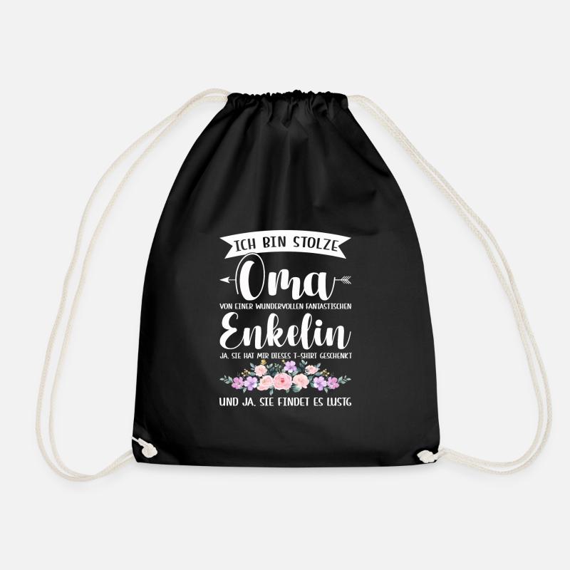 Oma & Enkelin Familie Großmutter Geschenk - Turnbeutel - Schwarz