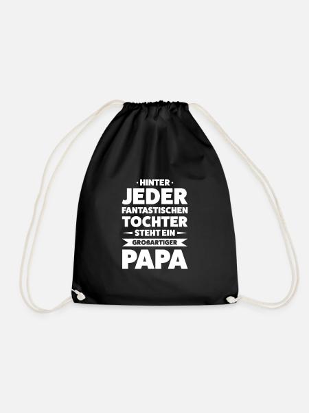Papa & Tochter Familie Papa Geschenk - Turnbeutel - Schwarz
