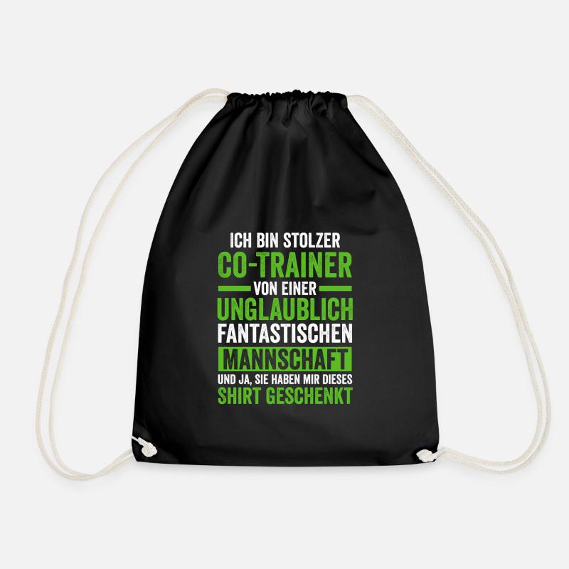 Co-Trainer Sport Assistenztrainer Geschenk - Turnbeutel - Schwarz