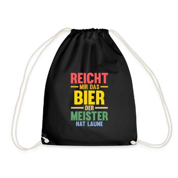 Meister Prüfung Meister Prüfung Geschenk - Turnbeutel - Schwarz - Vorne