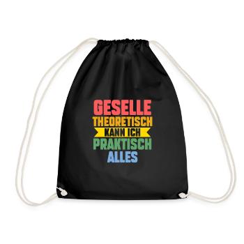 Geselle Prüfung Gesellen Prüfung Geschenk - Turnbeutel - Schwarz - Vorne