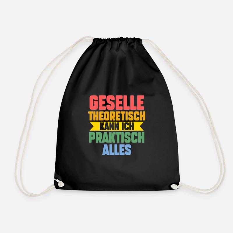 Geselle Prüfung Gesellen Prüfung Geschenk - Turnbeutel - Schwarz