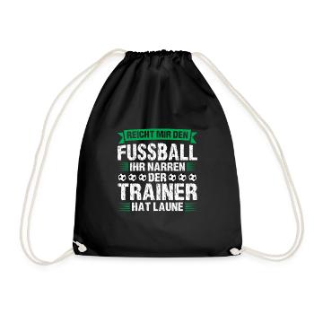 Fußball Trainer Sport Fussballtrainer Geschenk - Turnbeutel - Schwarz - Vorne
