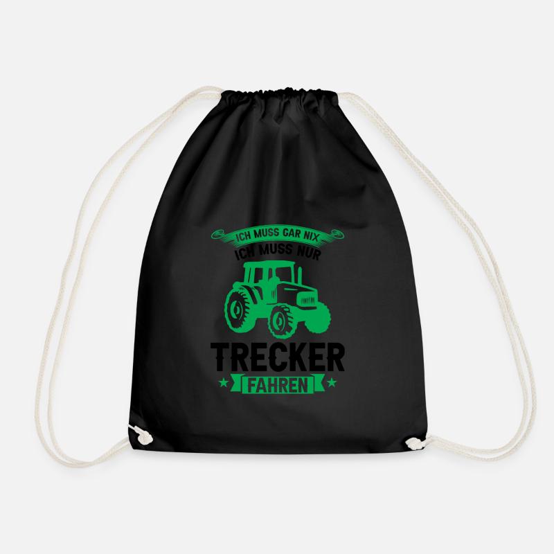 Trecker Traktor Trecker-Fahrer Geschenk - Turnbeutel - Schwarz
