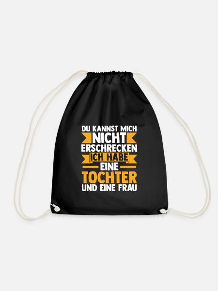 Papa Tochter Papa von Tochter Geschenk - Turnbeutel - Schwarz