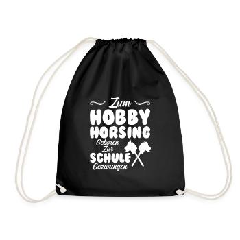 Hobby Horse Pferde Pferde Geschenk - Turnbeutel - Schwarz - Vorne