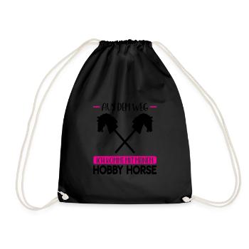 Hobby Horse Pferde Hobby Horsing Geschenk - Turnbeutel - Schwarz - Vorne