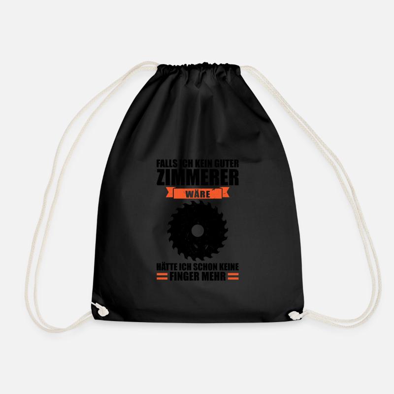 Zimmermann Beruf Zimmerei Geschenk - Turnbeutel - Schwarz