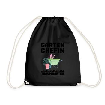 Garten Pflanze Gartenliebhaber Geschenk - Turnbeutel - Schwarz - Vorne