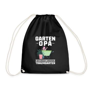 Garten Opa Gärtnerei Geschenk - Turnbeutel - Schwarz - Vorne