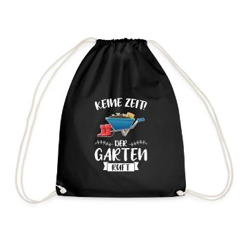 Garten Pflanze Gartenarbeit Geschenk - Turnbeutel - Schwarz - Vorne