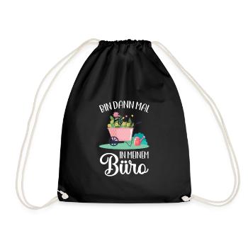 Garten Pflanze Gartenarbeit Geschenk - Turnbeutel - Schwarz - Vorne