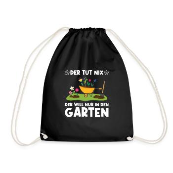 Garten Pflanze Gartenarbeit Geschenk - Turnbeutel - Schwarz - Vorne
