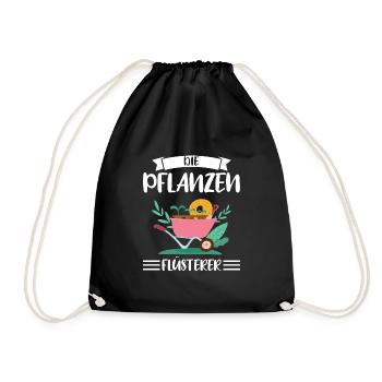 Garten Pflanze Pflanzen Geschenk - Turnbeutel - Schwarz - Vorne
