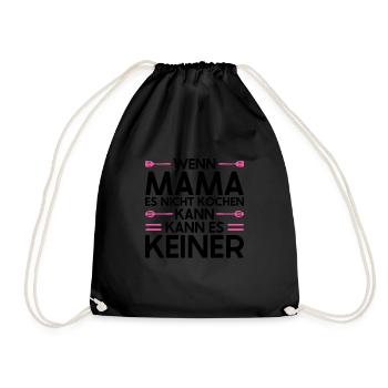 Mutter Mama Tochter Geschenk - Turnbeutel - Schwarz - Vorne