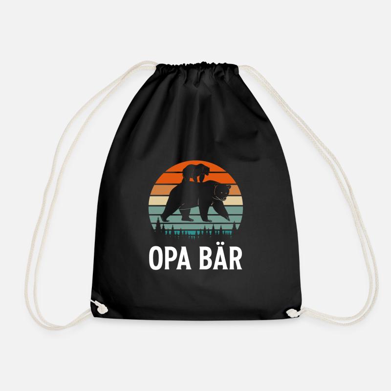 Opa Bär Opa Bär Geschenk - Turnbeutel - Schwarz