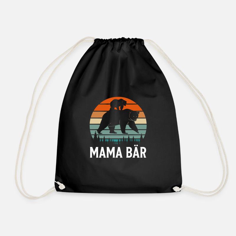 Mama Bär Mama Bär Geschenk - Turnbeutel - Schwarz