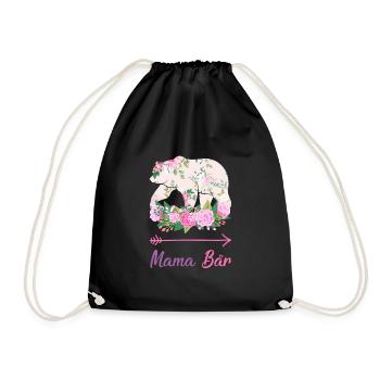 Mama Bär Mama Bär Geschenk - Turnbeutel - Schwarz - Vorne