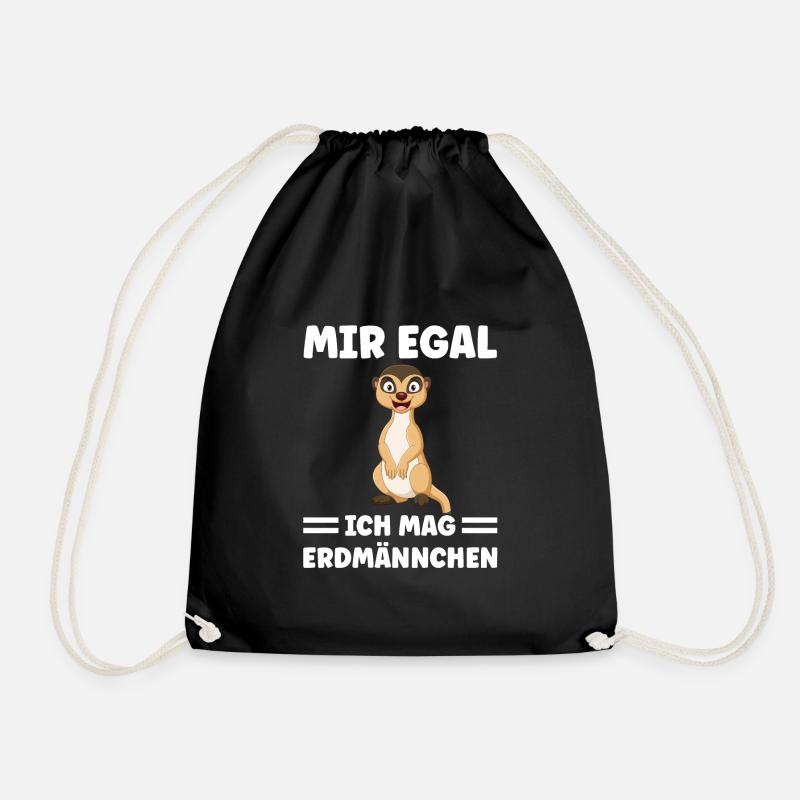 Tiere Erdmännchen Erdmännchene Geschenk - Turnbeutel - Schwarz