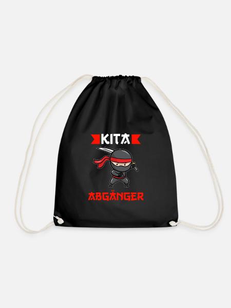Kita Abgänger Ninja Kindergarten Geschenk - Turnbeutel - Schwarz