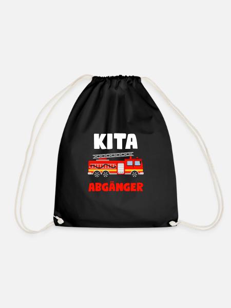Kita Abgänger Feuerwehr Kindergarten Geschenk - Turnbeutel - Schwarz