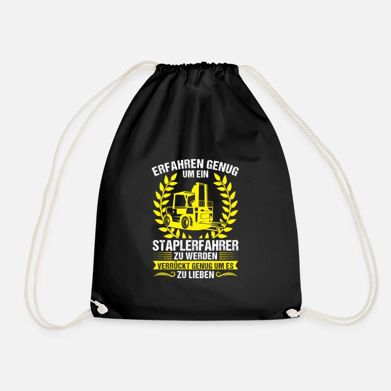 Staplerfahrer Stapler Logistiker Geschenk - Turnbeutel - Schwarz
