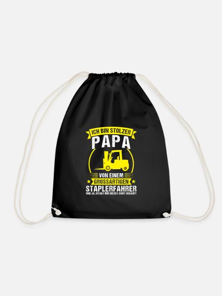 Staplerfahrer Papa Gabelstaplerfahrer Geschenk - Turnbeutel - Schwarz