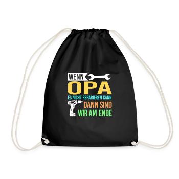 Opa Familie Großvater Geschenk - Turnbeutel - Schwarz - Vorne