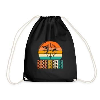 Entenjäger Retro-Design Entenjäger Geschenk - Turnbeutel - Schwarz - Vorne