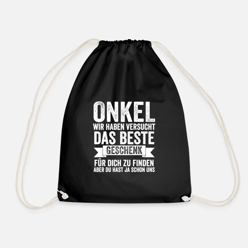 Onkel Familie Onkels Geschenk - Turnbeutel - Schwarz