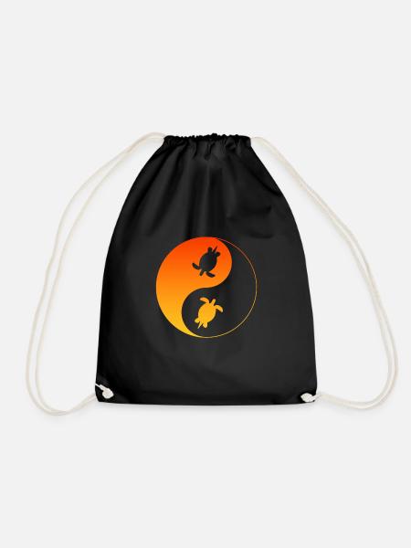 Schildkröte Yin Yang Turtle - Turnbeutel - Schwarz
