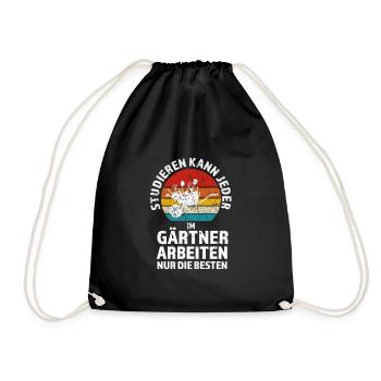 Gärtner Garten Gärtnerei Geschenk - Turnbeutel - Schwarz - Vorne