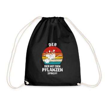 Gärtner Garten Landschaftsbauer Geschenk - Turnbeutel - Schwarz - Vorne