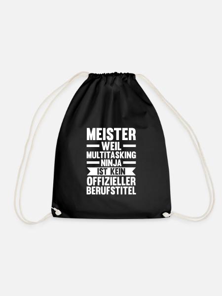 Meister Handwerk Meister Prüfung Geschenk - Turnbeutel - Schwarz