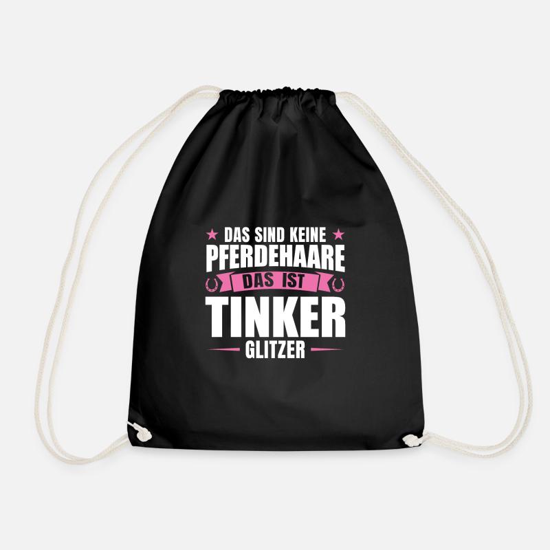 Tinker Pferd Reiter Geschenk - Turnbeutel - Schwarz