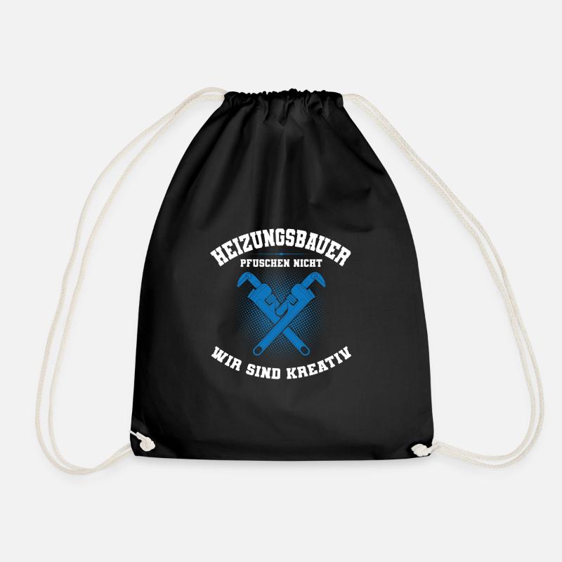 Heizungsbauer Beruf Installateur Geschenk - Turnbeutel - Schwarz