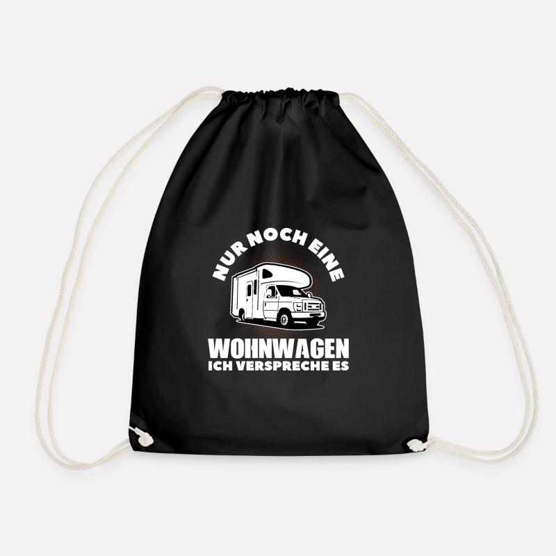 Camper Campen Wohnwagen Geschenk - Turnbeutel - Schwarz
