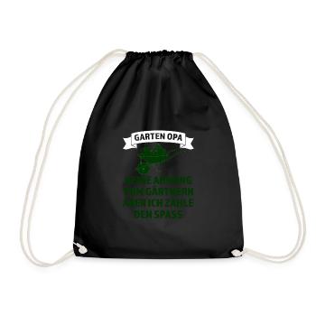 Garten Opa Pflanzen Gartenarbeit Geschenk - Turnbeutel - Schwarz - Vorne