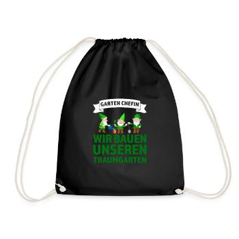 Garten Pflanzen Gärtnerei Geschenk - Turnbeutel - Schwarz - Vorne