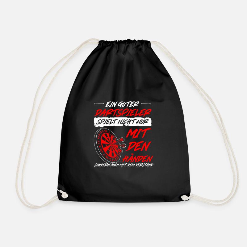 Darts Darten Dartboard Geschenk - Turnbeutel - Schwarz
