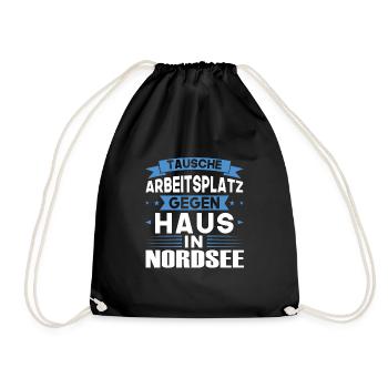Nordsee Urlaub Norden Geschenk - Turnbeutel - Schwarz - Vorne