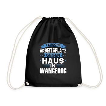 Wangeoog Urlaub Norden Geschenk - Turnbeutel - Schwarz - Vorne