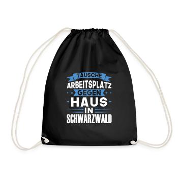 Schwarzwald Schwäbisch Süddeutschland Geschenk - Turnbeutel - Schwarz - Vorne