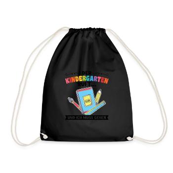 Kindergartenkind Kindergarten Kindergartenanfang G - Turnbeutel - Schwarz - Vorne