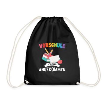 Kindergarten Vorschule Vorschulpädagoge Geschenk - Turnbeutel - Schwarz - Vorne